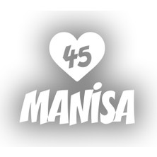 Kalpli 45 Manisa Araba Sticker 17X17 cm Beyaz