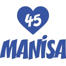 Kalpli 45 Manisa Araba Sticker 17X17 cm Mavi