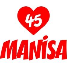 Kalpli 45 Manisa Araba Sticker 17X17 cm Kırmızı