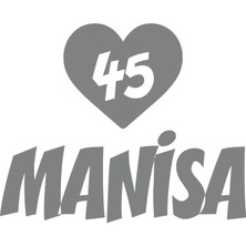 Kalpli 45 Manisa Araba Sticker 17X17 cm Gri