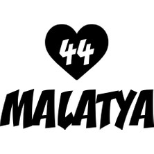 Kalpli 44 Malatya Araba Sticker 17X17 cm Siyah