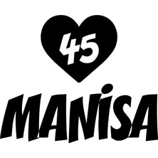 Kalpli 45 Manisa Araba Sticker 17X17 cm Siyah