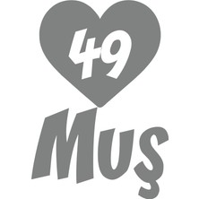 Kalpli 49 Muş Araba Sticker 17X17 cm Gri