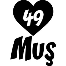 Kalpli 49 Muş Araba Sticker 17X17 cm Siyah