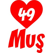 Kalpli 49 Muş Araba Sticker 17X17 cm Kırmızı