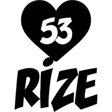 Kalpli 53 Rize Araba Sticker 17X17 cm Siyah