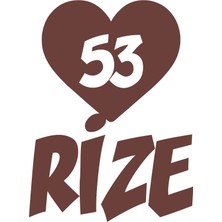 Kalpli 53 Rize Araba Sticker 17X17 cm Kahverengi