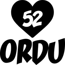 Kalpli 52 Ordu Araba Sticker 17X17 cm Siyah