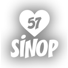 Kalpli 57 Sinop Araba Sticker 17X17 cm Beyaz