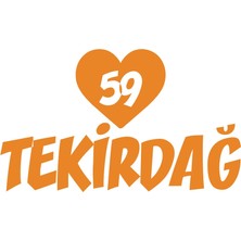 Kalpli 59 Tekirdağ Araba Sticker 17X17 cm Turuncu