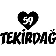 Kalpli 59 Tekirdağ Araba Sticker 17X17 cm Siyah