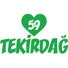 Kalpli 59 Tekirdağ Araba Sticker 17X17 cm Yeşil