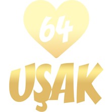 Kalpli 64 Uşak Araba Sticker 17X17 cm Gold
