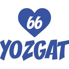 Kalpli 66 Yozgat Araba Sticker 17X17 cm Mavi