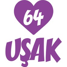 Kalpli 64 Uşak Araba Sticker 17X17 cm Mor