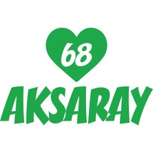 Kalpli 68 Aksaray Araba Sticker 17X17 cm Yeşil