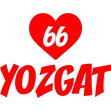 Kalpli 66 Yozgat Araba Sticker 17X17 cm Kırmızı
