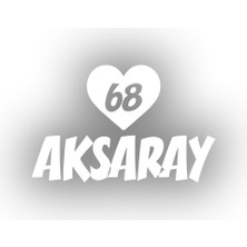 Kalpli 68 Aksaray Araba Sticker 17X17 cm Beyaz