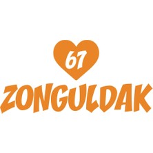 Kalpli 67 Zonguldak Araba Sticker 17X17 cm Turuncu