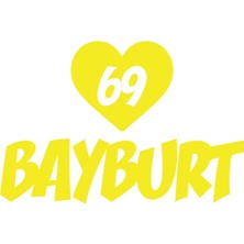 Kalpli 69 Bayburt Araba Sticker 17X17 cm Sarı