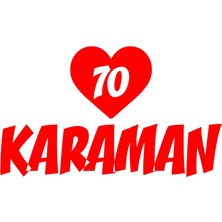 Kalpli 70 Karaman Araba Sticker 17X17 cm Kırmızı