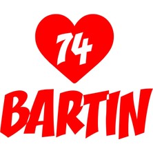 Kalpli 74 Bartın Araba Sticker 17X17 cm Kırmızı