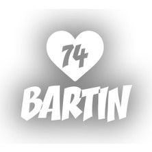 Kalpli 74 Bartın Araba Sticker 17X17 cm Beyaz