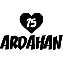 Kalpli 75 Ardahan Araba Sticker 17X17 cm Siyah