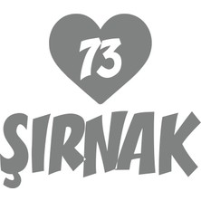 Kalpli 73 Şırnak Araba Sticker 17X17 cm Gri
