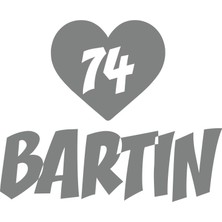 Kalpli 74 Bartın Araba Sticker 17X17 cm Gri
