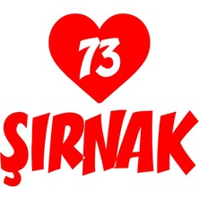 Kalpli 73 Şırnak Araba Sticker 17X17 cm Kırmızı