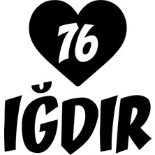 Kalpli 76 Iğdır Araba Sticker 17X17 cm Siyah