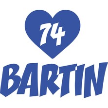 Kalpli 74 Bartın Araba Sticker 17X17 cm Mavi