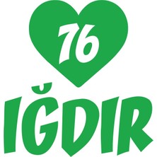 Kalpli 76 Iğdır Araba Sticker 17X17 cm Yeşil