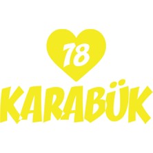 Kalpli 78 Karabük Araba Sticker 17X17 cm Sarı