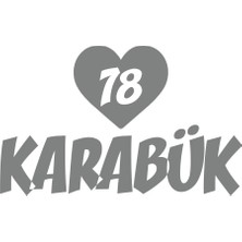 Kalpli 78 Karabük Araba Sticker 17X17 cm Gri