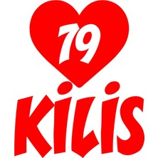 Kalpli 79 Kilis Araba Sticker 17X17 cm Kırmızı