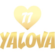 Kalpli 77 Yalova Araba Sticker 17X17 cm Gold