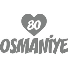 Kalpli 80 Osmaniye Araba Sticker 17X17 cm Gri