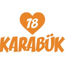 Kalpli 78 Karabük Araba Sticker 17X17 cm Turuncu