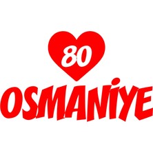 Kalpli 80 Osmaniye Araba Sticker 17X17 cm Kırmızı