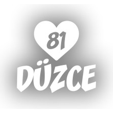 Kalpli 81 Düzce Araba Sticker 17X17 cm Beyaz