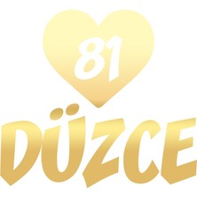 Kalpli 81 Düzce Araba Sticker 17X17 cm Gold