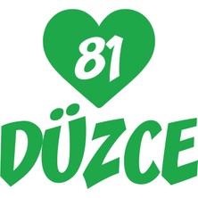 Kalpli 81 Düzce Araba Sticker 17X17 cm Yeşil