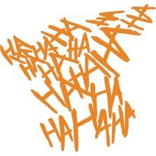 Hahahaha Araba Sticker 17X17 cm Turuncu