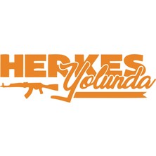 Herkes Yolunda Ak-47 Araba Sticker 17X17 cm Turuncu