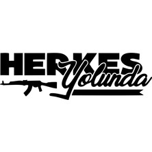 Herkes Yolunda Ak-47 Araba Sticker 17X17 cm Siyah