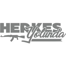 Herkes Yolunda Ak-47 Araba Sticker 17X17 cm Gri
