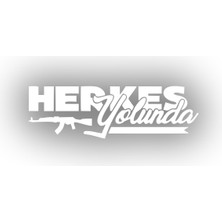 Herkes Yolunda Ak-47 Araba Sticker 17X17 cm Beyaz