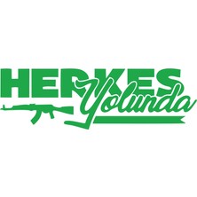 Herkes Yolunda Ak-47 Araba Sticker 17X17 cm Yeşil